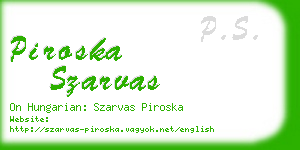 piroska szarvas business card